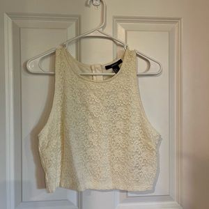 NWT Forever 21 cropped ivory blouse women’s large